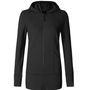 LULULEMON "Daily Practice" Hoodie Long Hip Pocket Zipper Jacket Black 6